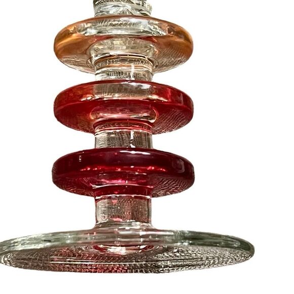 Modernist 3 Disk Ronald Stennett Willson Sheringham candlestick Red Multicolor - Picture 13 of 15